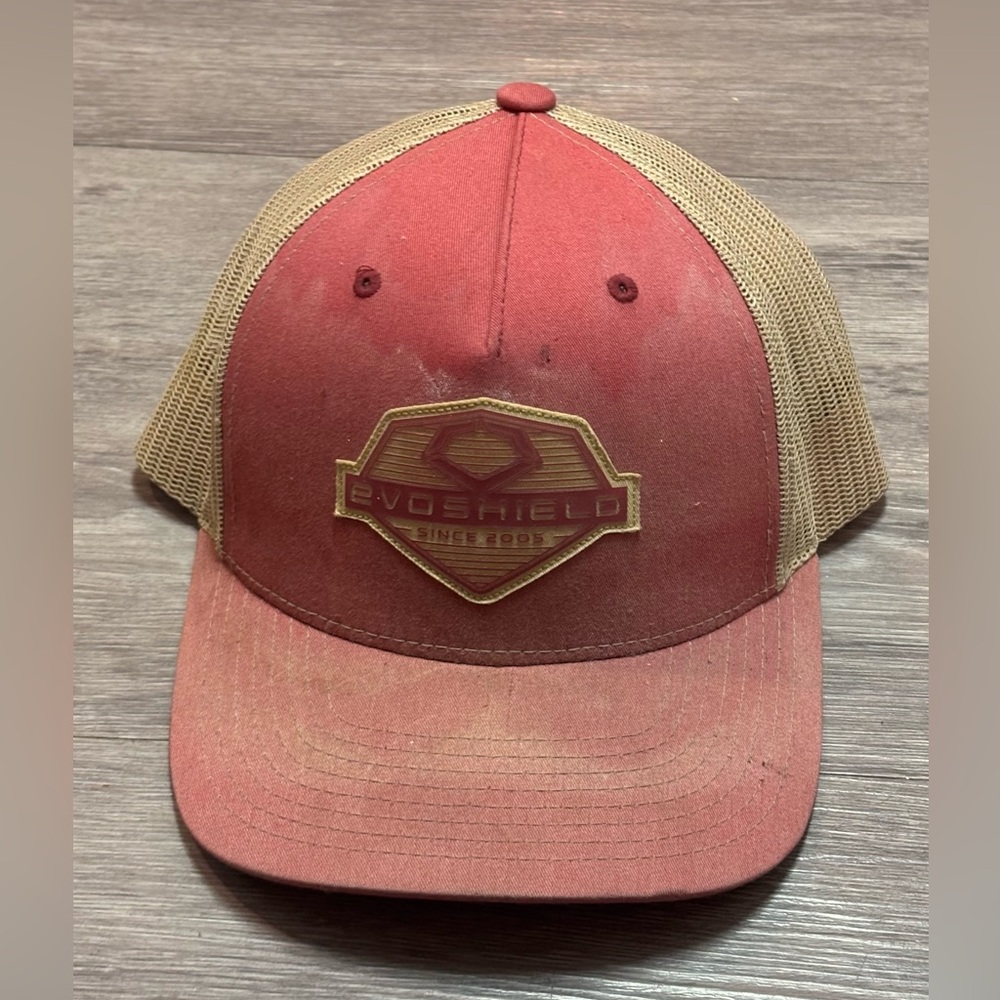 EvoShield EST 2005 Snapback Trucker Hat - Cardinal Red/Tan